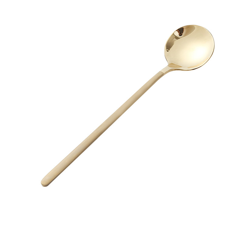勺子磨砂手柄不锈钢甜品咖啡家用小调调羹金属咖啡勺