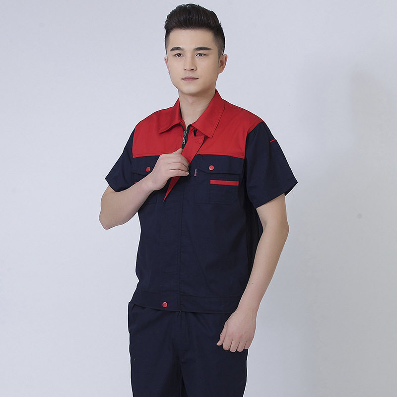 夏天装工作服套装短袖道路维修工人劳保服环卫清洁工衣服建筑装修
