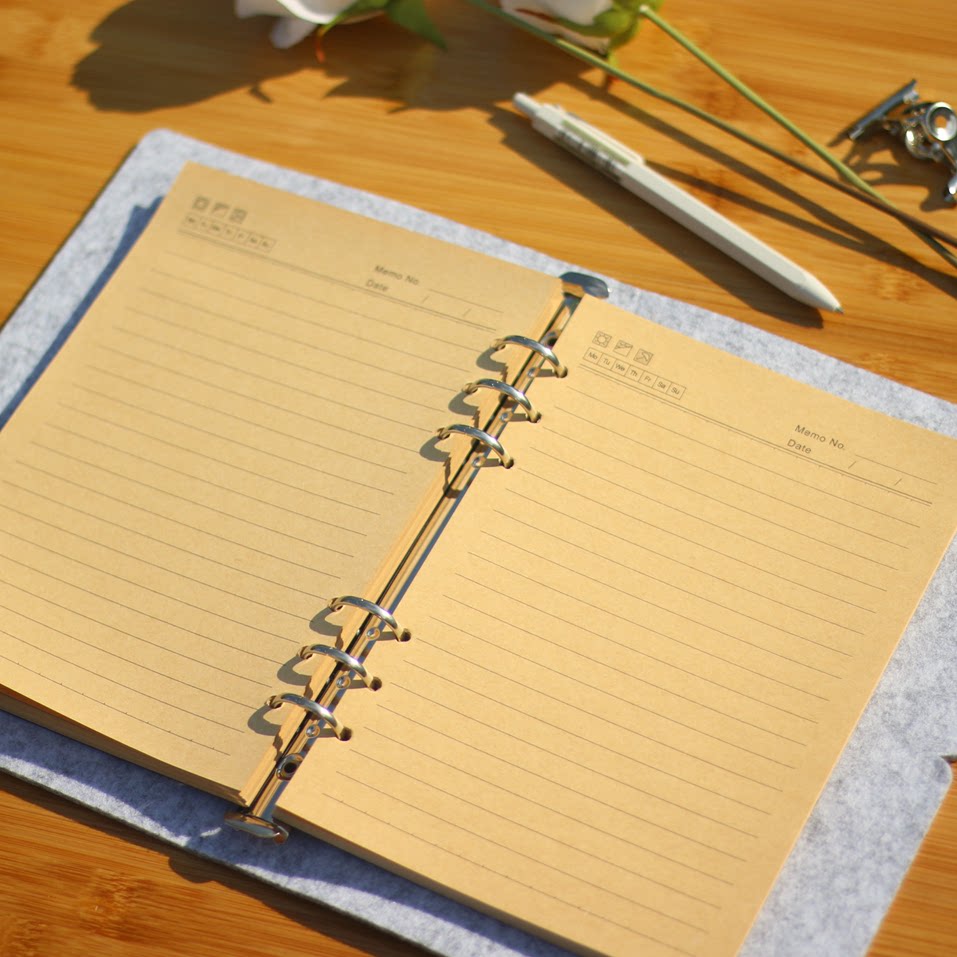 文艺清新情侣生日礼物记事本 a5a6毛毡活页笔记本 日记本 手帐本