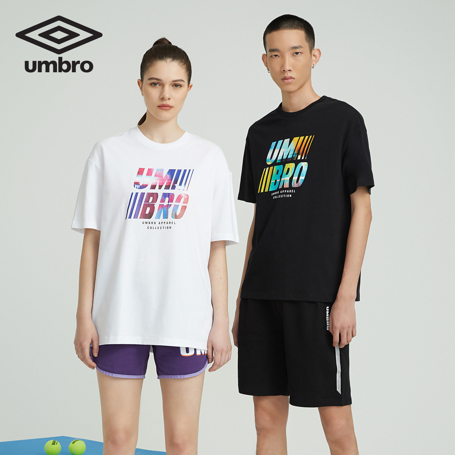 茵宝umbro2021年夏季男款时尚简约运动字母logo短袖运动t恤