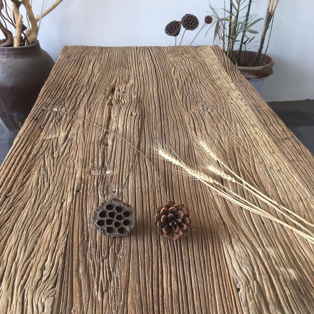 实木桌面老榆木板长方形吧台家用一字飘窗窗台吧台