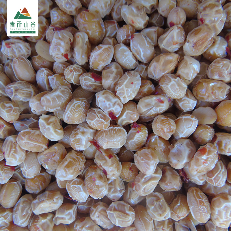 井冈山五香笋豆水煮农家土黄黄豆500g即食虎皮黄豆