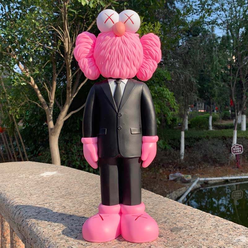 mandkawsbff西装芝麻街限定公仔粉色时尚潮流玩偶潮玩盲盒