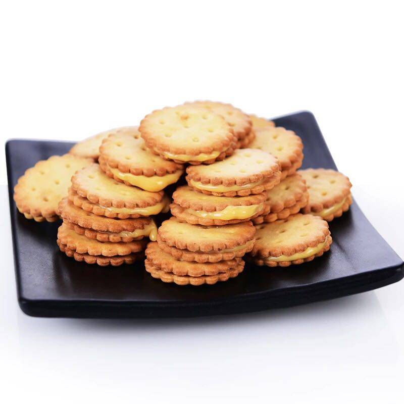 麦芽零食饼干夹心迷你休闲蛋黄咸蛋丽塔巴米夹心饼干