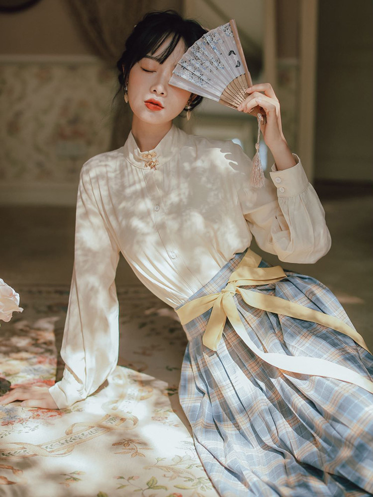 汉服上班改良通勤女装现代全套套装汉元素连衣裙连衣裙