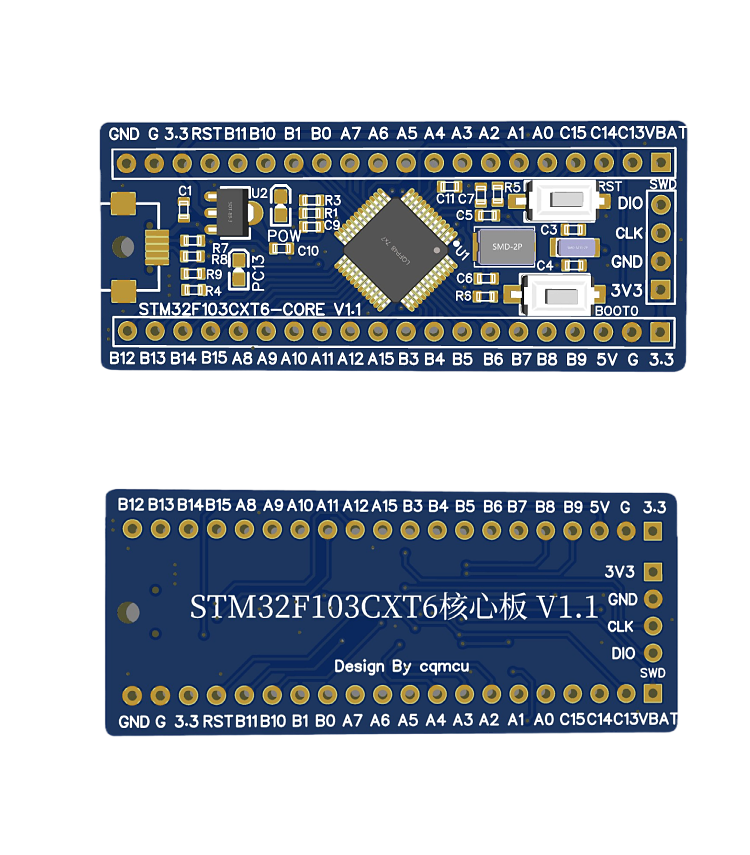 stm32f103c6t6开发单片机核心学习兼容stm32f103c8t6开发板