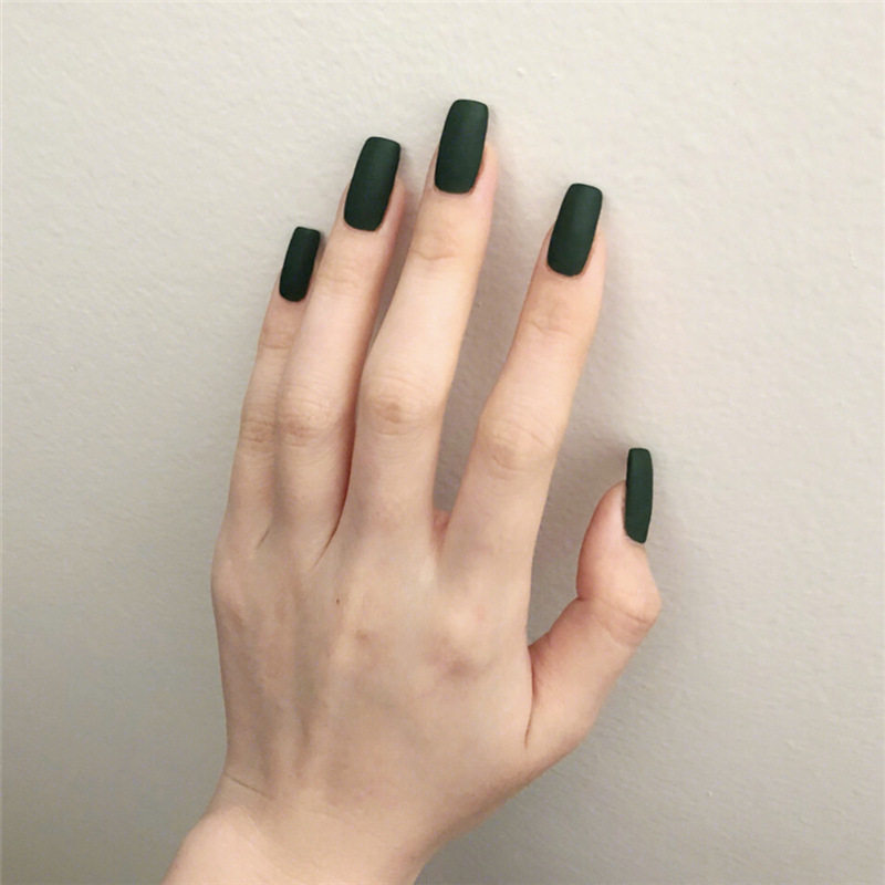 穿戴美甲贴片成品欧美磨砂长款方形头可反复甲油胶