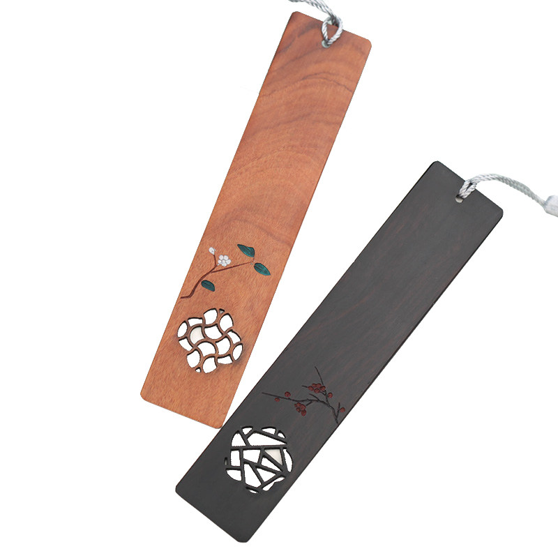 实木木制镂空创意书签古典中国国风红木木质书签