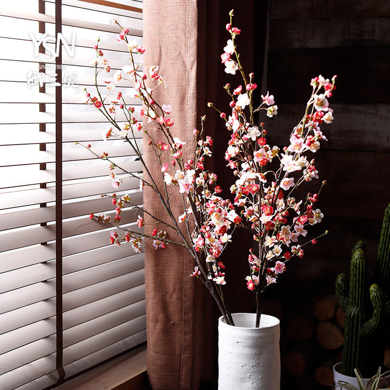 御三泥仿真腊梅梅花红色小朵花朵喜庆客厅插花仿真花