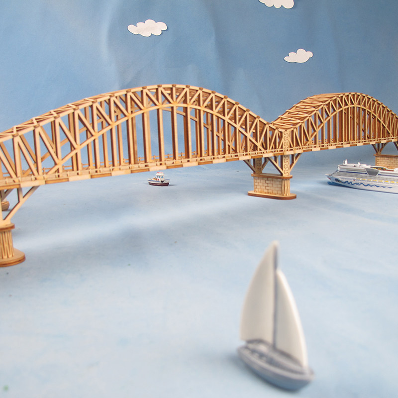 手工拼装桥梁模型南京大胜长江大桥著名名地建筑科学实验