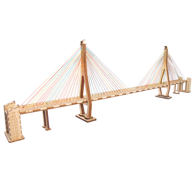 diy手工拼装桥梁上海杨浦大桥模型拼图建筑科学实验