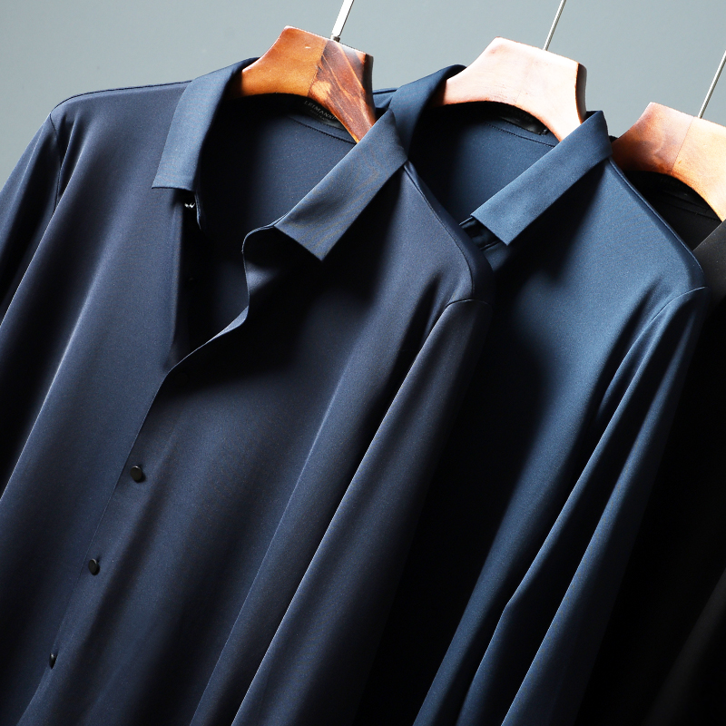 奢侈！久等牛货！四面高弹力！外贸剪标衬衫男春季长袖休闲衬衣潮