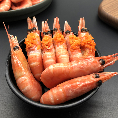 北极甜虾头籽满头膏北极熊熟冻5斤即食特大号白熊非腹籽冰虾海虾