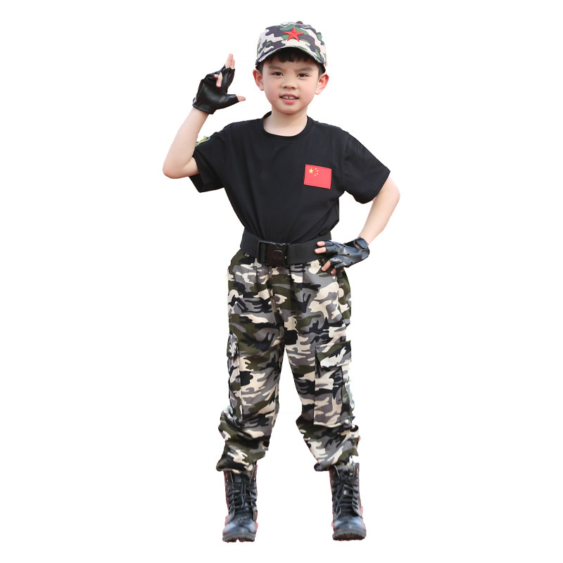 儿童迷彩服套装男童夏季小学生军训夏令营演出演出服儿童演出服