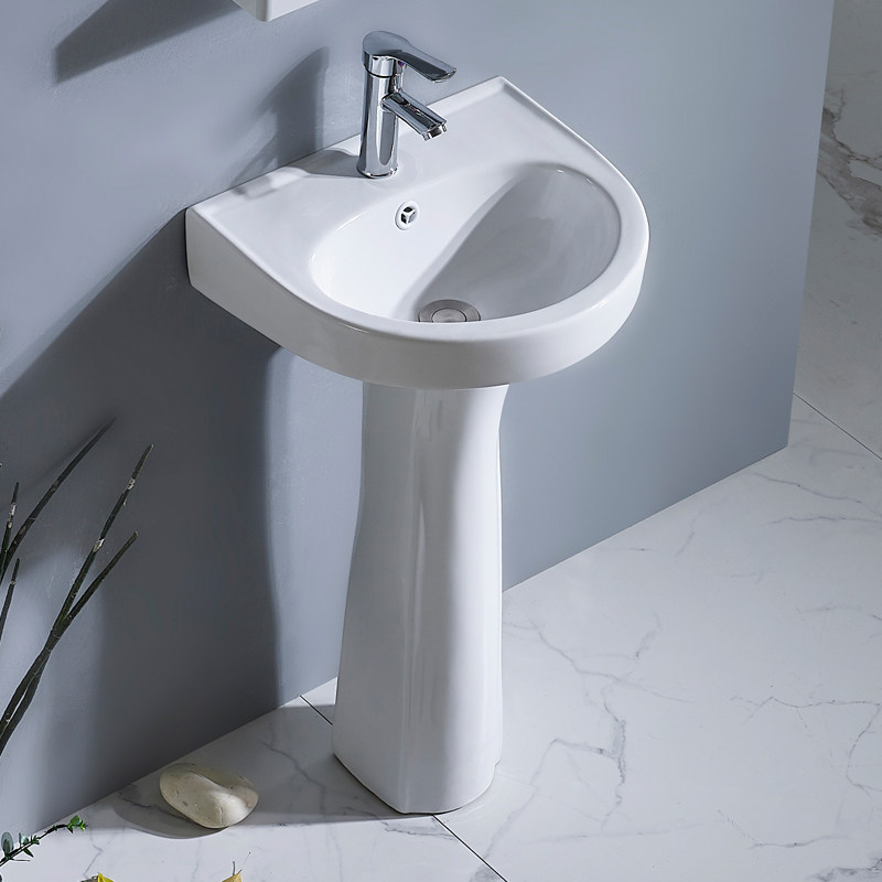 小户户型立柱立式洗脸盆落地式卫生间洗手盆一体陶瓷立柱盆