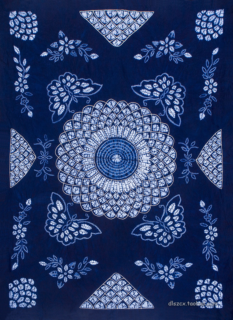 桌布大理扎染手工白族蓝染挂饰餐桌文化背景墙白族扎染