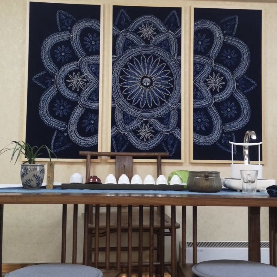 桌布云南民族特色手工艺品大理白族扎染装饰布挂饰白族扎染