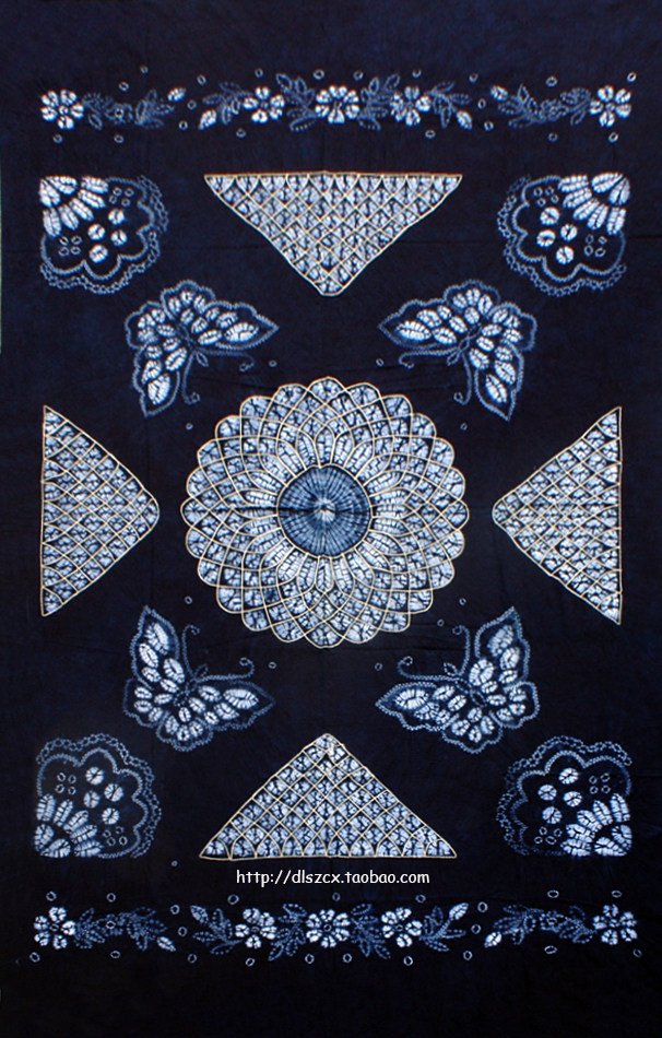 云南新款吉祥鱼白族手工扎染民族特色尺寸挂饰白族扎染