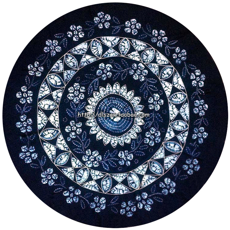 云南大理白族纯棉棉布手工扎染草木蓝染民族白族扎染