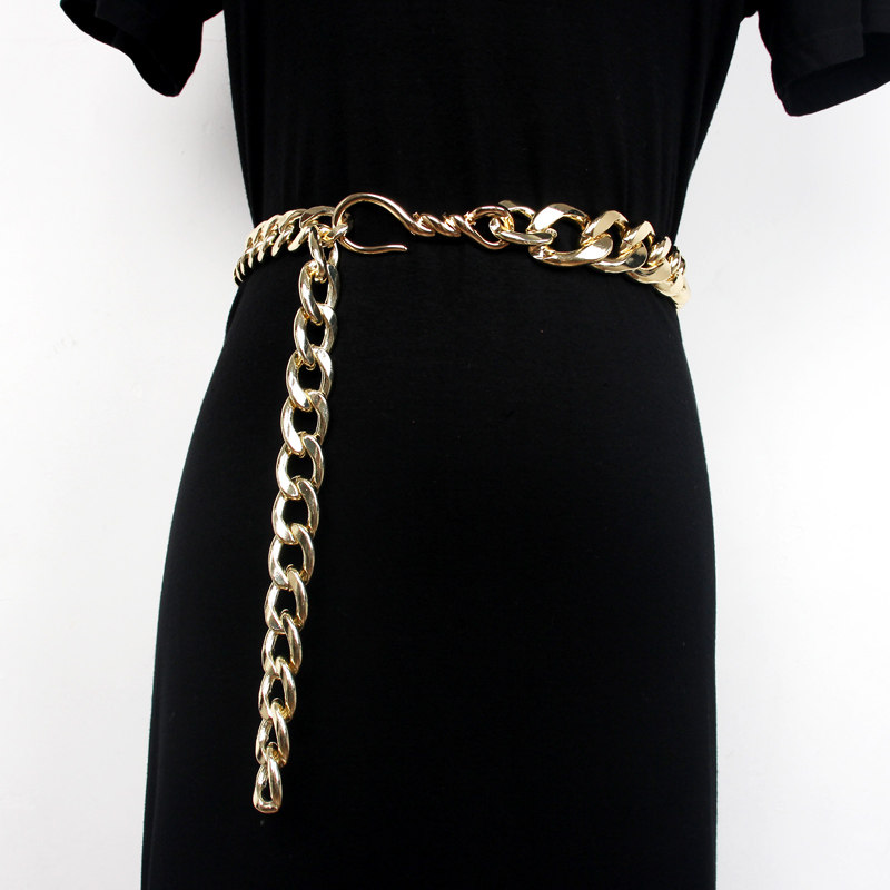 个性朋克街头链条裤链女欧美嘻哈金属腰链搭配腰带