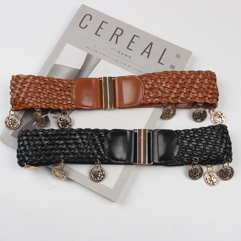 毛衣腰带编织拼接橡筋皮带装饰百搭搭配连衣裙腰带