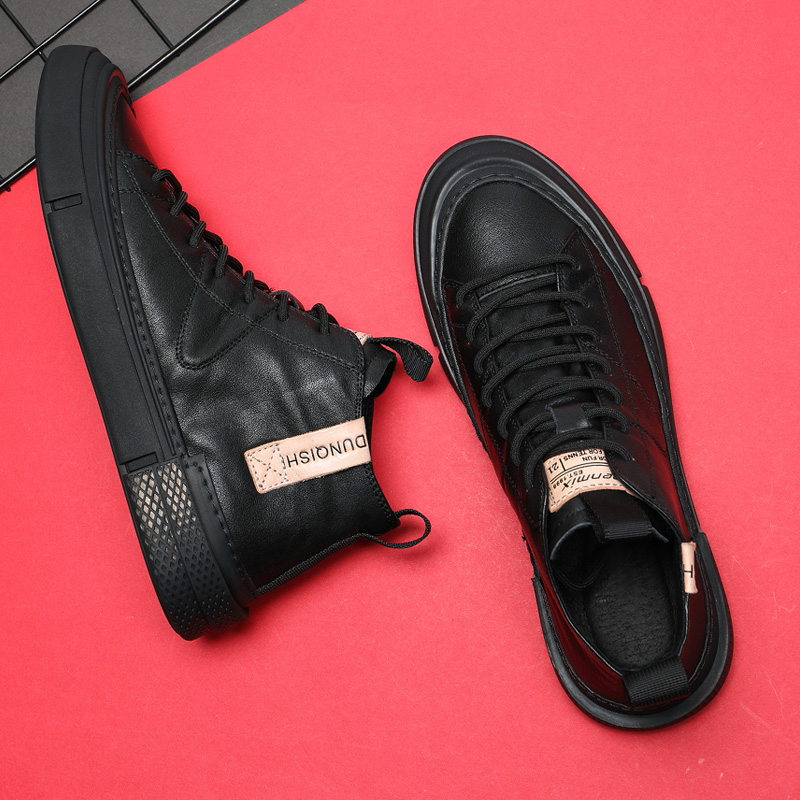 男鞋欧洲站男士高帮2021秋冬季潮牌百搭板鞋休闲加绒保暖棉鞋男