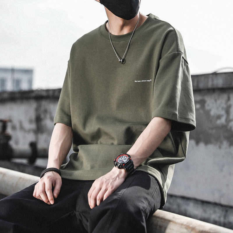 300g重磅T恤男宽松学生 2022夏季潮牌短袖圆领休闲百搭体恤潮简约