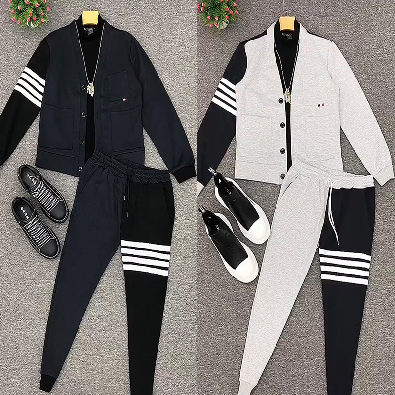 精神小伙春季潮牌套装社会人男士休闲一套网红同款痞帅修身两件套