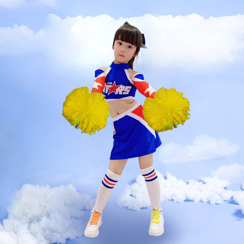 新款儿童啦啦操服女啦啦队服装表演比赛花球拉拉队啦啦队服