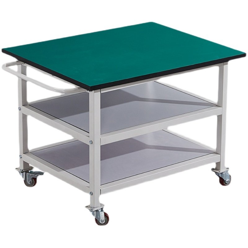 带轮防静电工作台可移动操作台手推工作双层活动流水线工作台