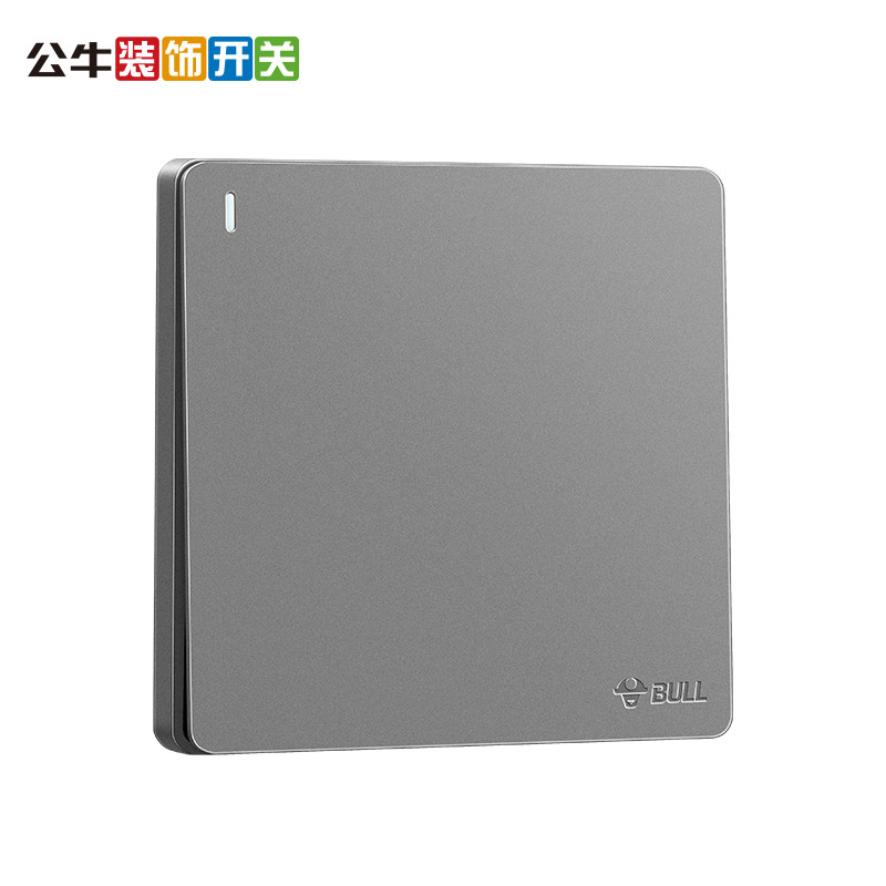 开关公牛单开墙壁壁灯开关插座g12灰单一开开单单控开关