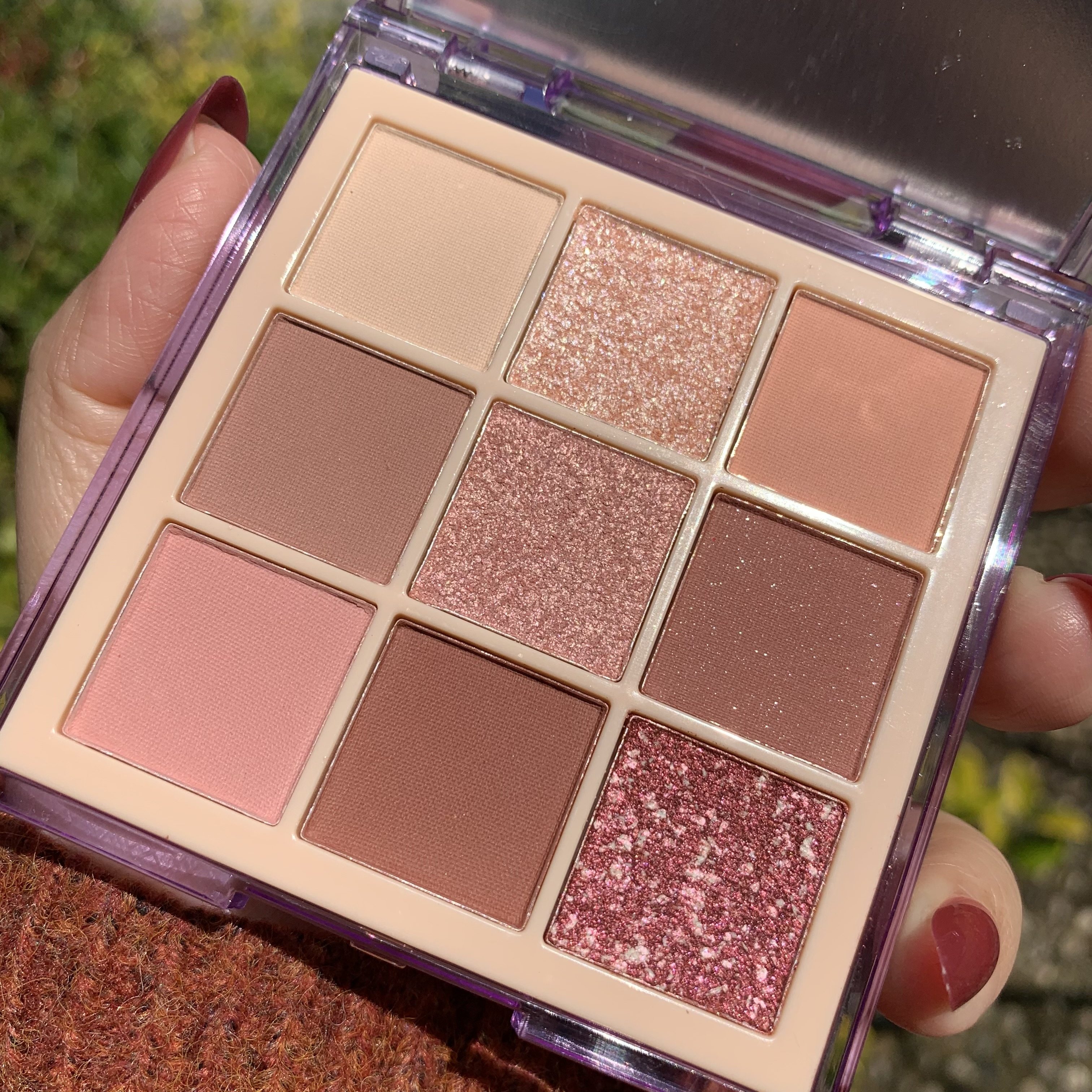 holdlive麦迪熊薄雾九色眼影玫瑰奶茶茶色防水眼影