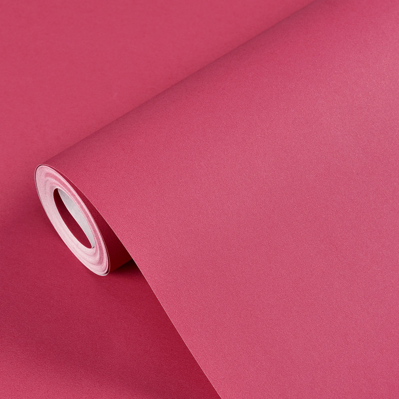 红色大红复古深红色墙纸纯色卧室客厅家用电视无纺布墙纸