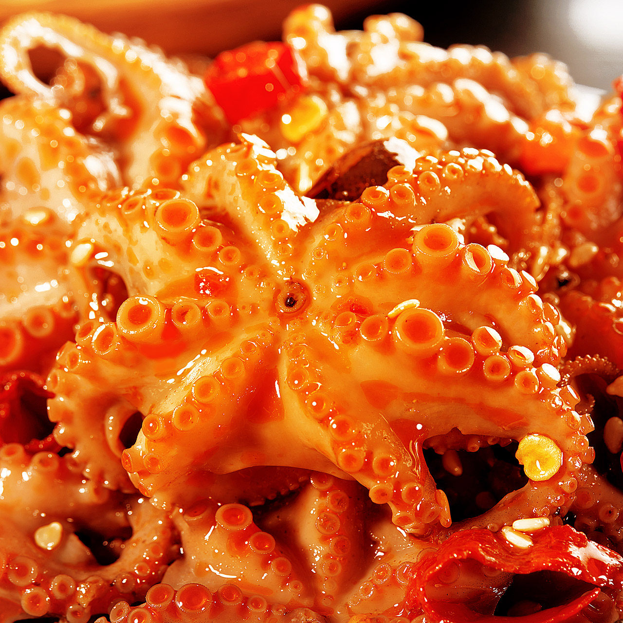 麻辣八爪鱼大爆头即食香辣零食海鲜冷冻章鱼