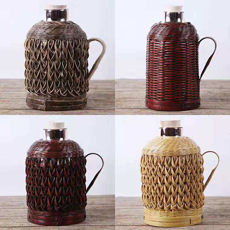 手工竹编藤编热水瓶老式暖壶家用复古保温瓶民宿竹编