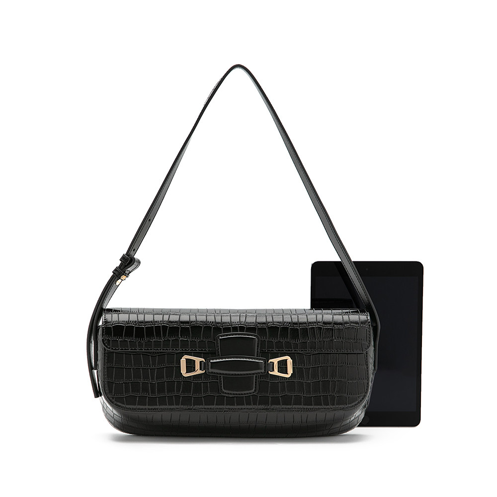 millies妙丽2022秋新款时尚质感压花通勤腋下单肩包包s0011cx2