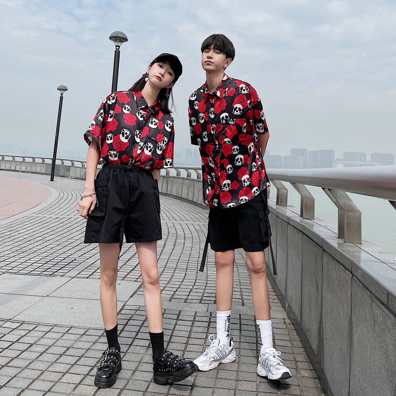 主恋情侣装夏季2021新款潮流港风超火ins宽松时尚套装