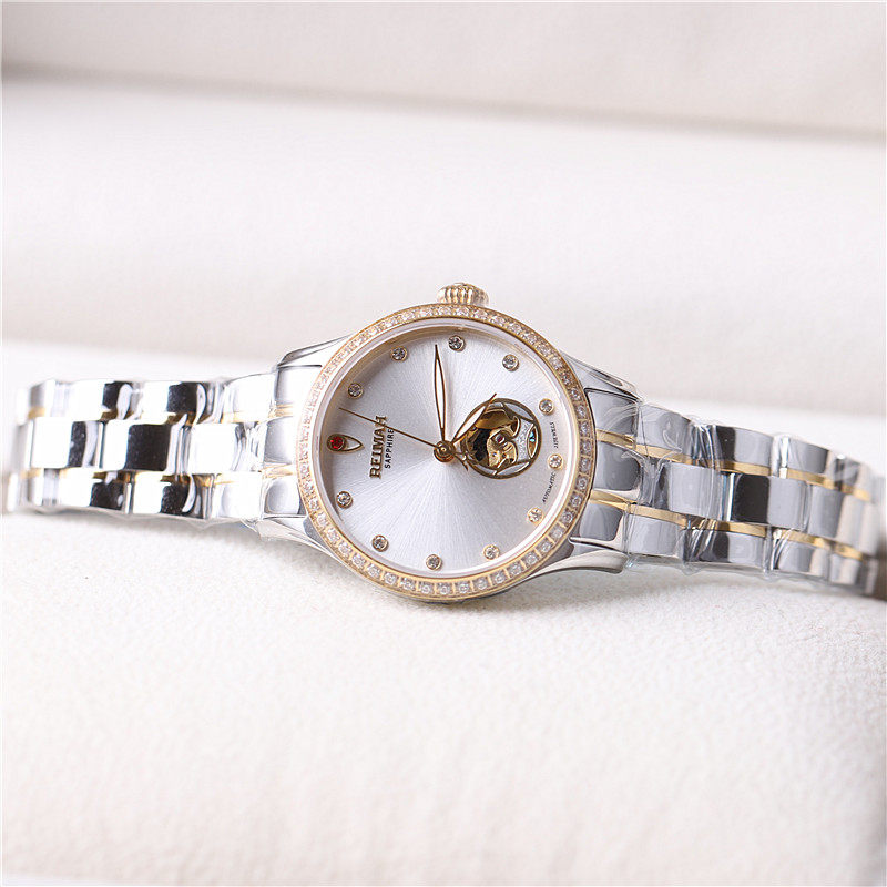 正品reimah雷迈手表女表女士全自动机械表防水镂空镶钻韩版8118