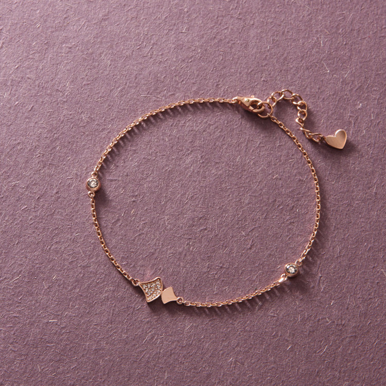 手链jinjewelry14k玫瑰金手链简约细巧扇子女款手饰