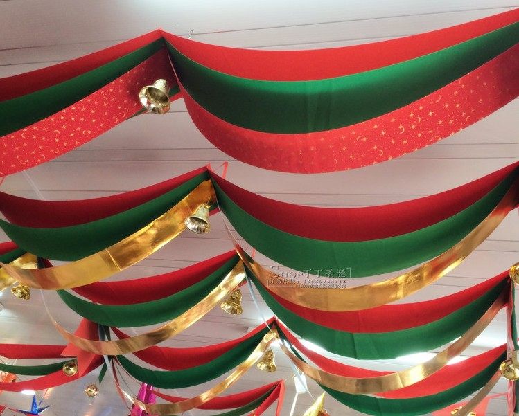 挂旗商场酒店大堂圣诞空中挂饰彩旗拉旗圣诞节圣诞装饰品