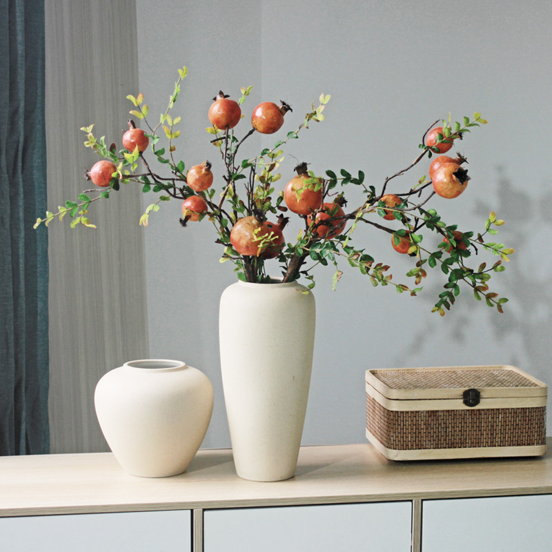 复古客厅中式新中式宽口插花罐子陶瓷陶陶手工花瓶