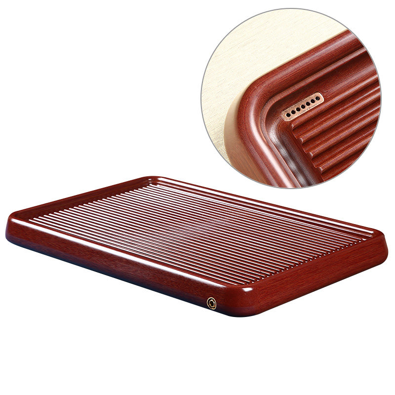 文希台湾电木茶盘电胶木德国茶具茶托排水铜家用实木茶海具台进口