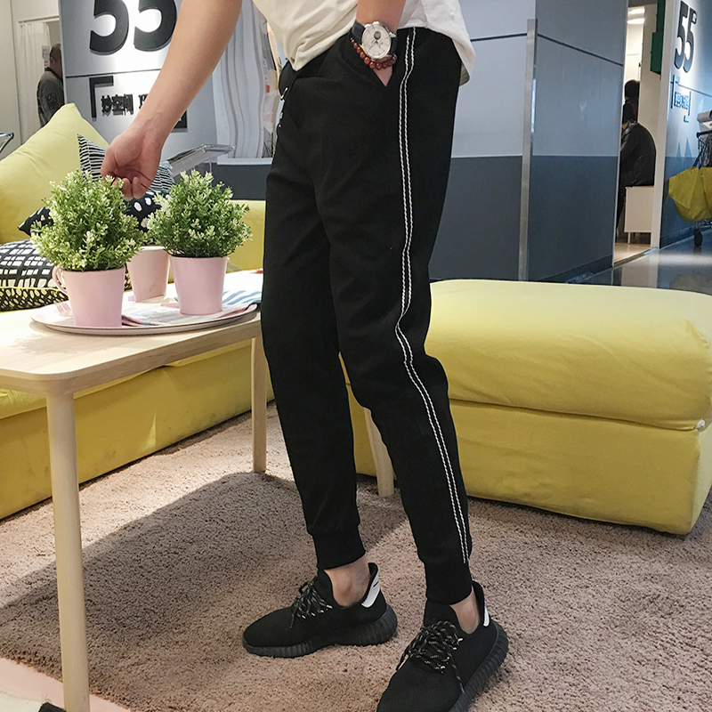 休闲裤男夏季韩版修身裤子男百搭潮流束脚九分卫裤痞帅运动裤潮牌