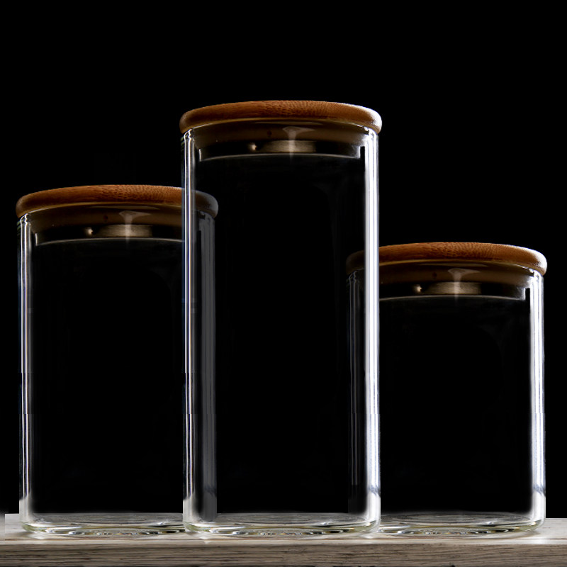 透明带盖玻璃瓶密封罐茶叶罐食品瓶子蜂蜜瓶储物罐子五谷杂粮收纳