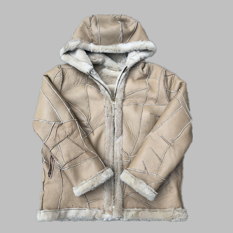 羊皮皮袄羊剪皮毛一体棉袄中老年绵羊真皮内胆皮衣
