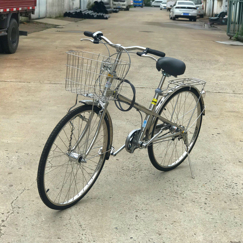 出口日本自行车钢炮内变速内三速自行车不锈钢独梁大杠复古单车