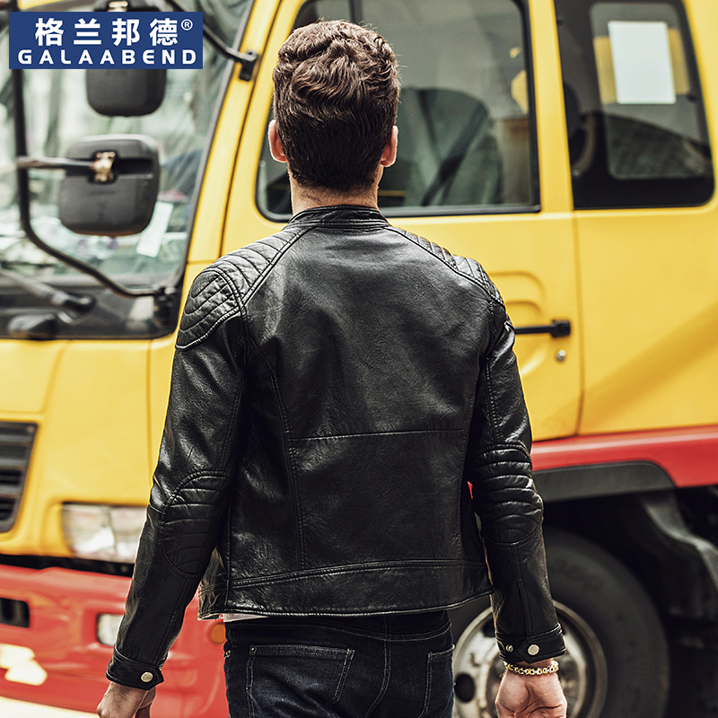 哈雷骑行机车皮衣外套男士加绒加厚潮流海宁防真皮短款皮夹克冬季