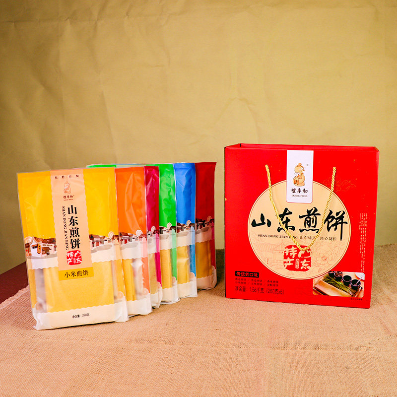 煎饼特产山东盒装礼盒六味六包济南粗粮礼季手抓饼