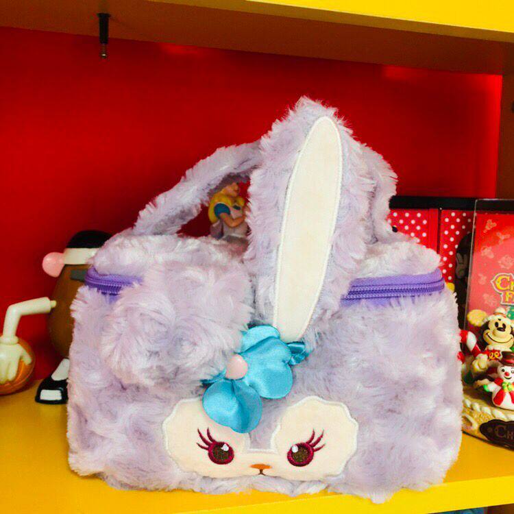 卡通动漫日系少女心达菲duffy系列毛绒手提化妆包便捷手拎包