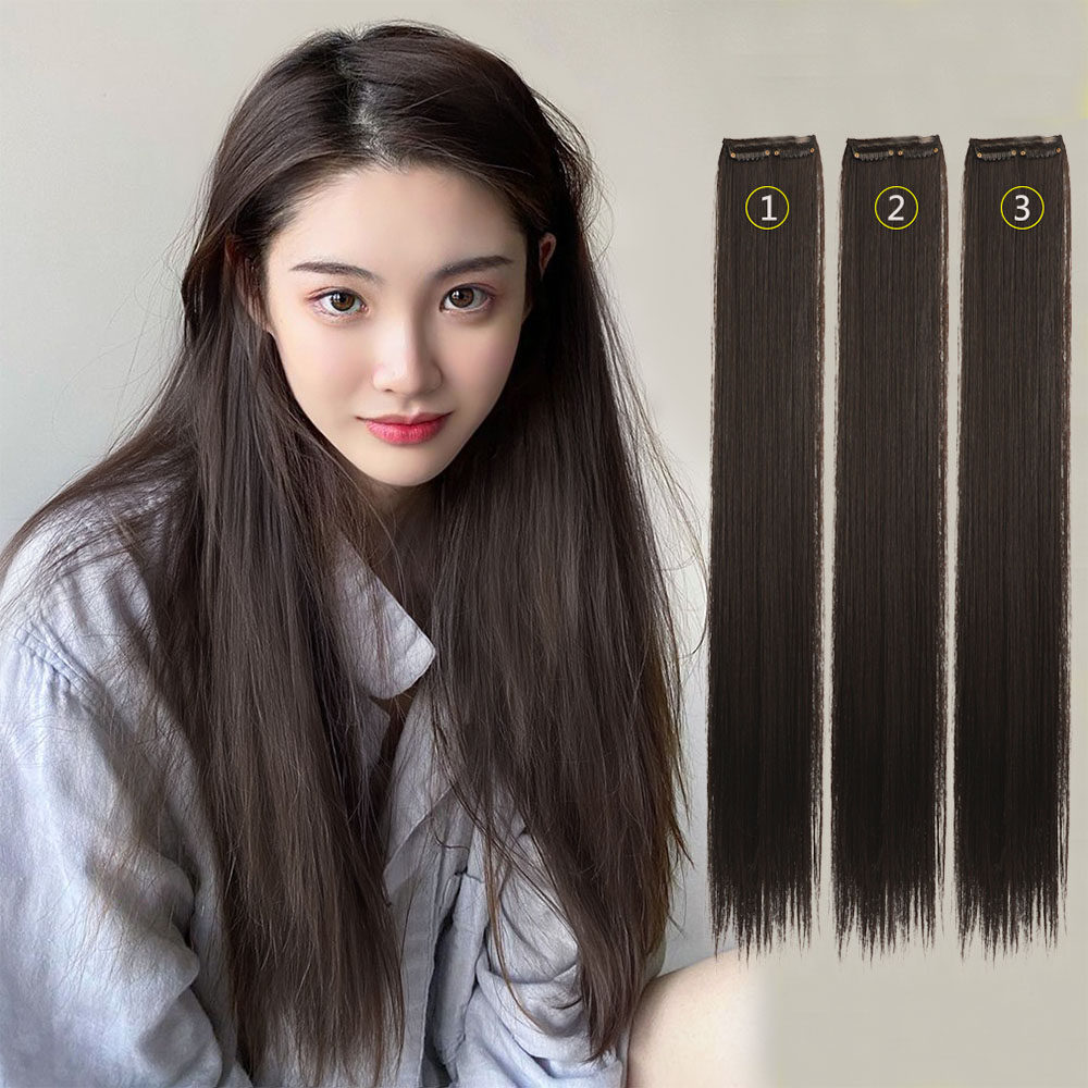 假发片式长发一片隐形无痕单卡小接发自己增发直发片
